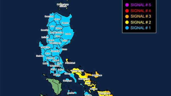佩皮托风信号覆盖从吕宋岛到棉兰老岛的地区